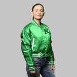 Satin Baseball Jacket Women