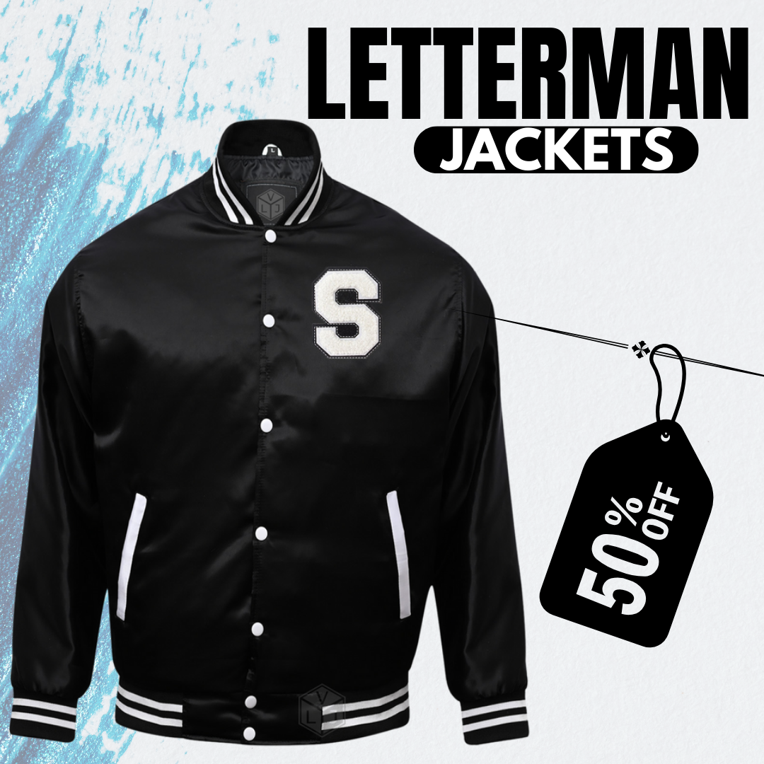 Custom Letterman Jackets Black